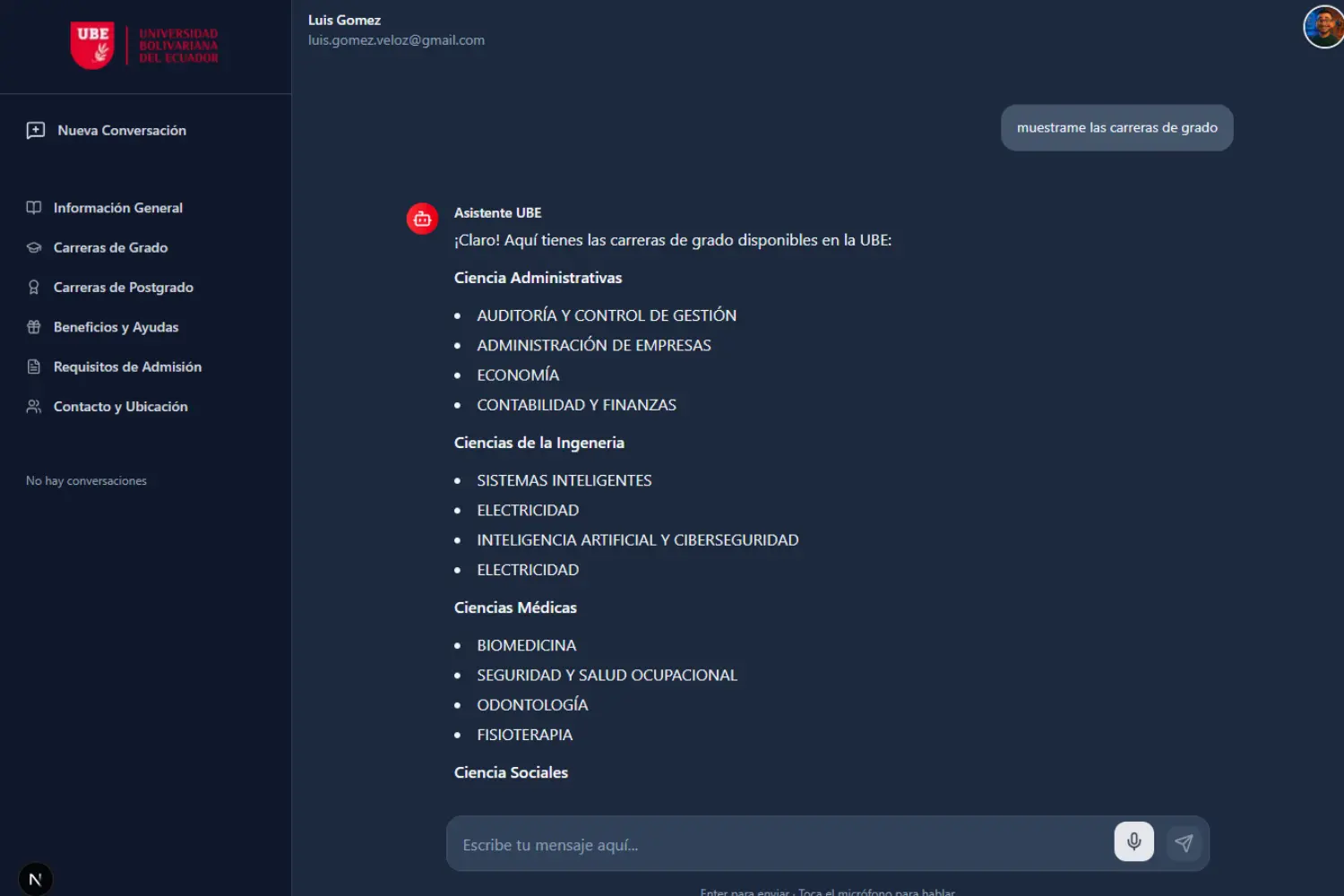 UBE Chatbot - Imagen 2